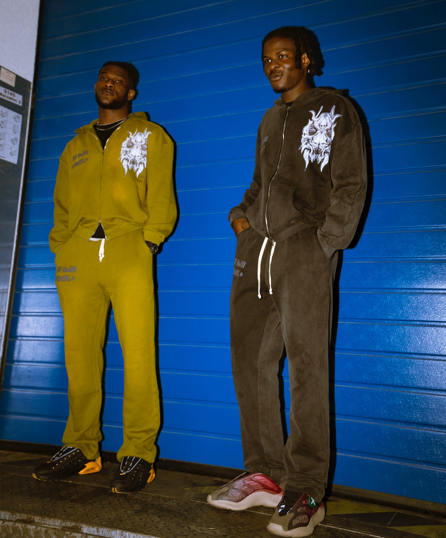 STONE WASHED AND ACID WASH UV NIGHT VAMP STREETWEAR HOODIE AND PANT, DTG DESIGN AND PUFF PRINT