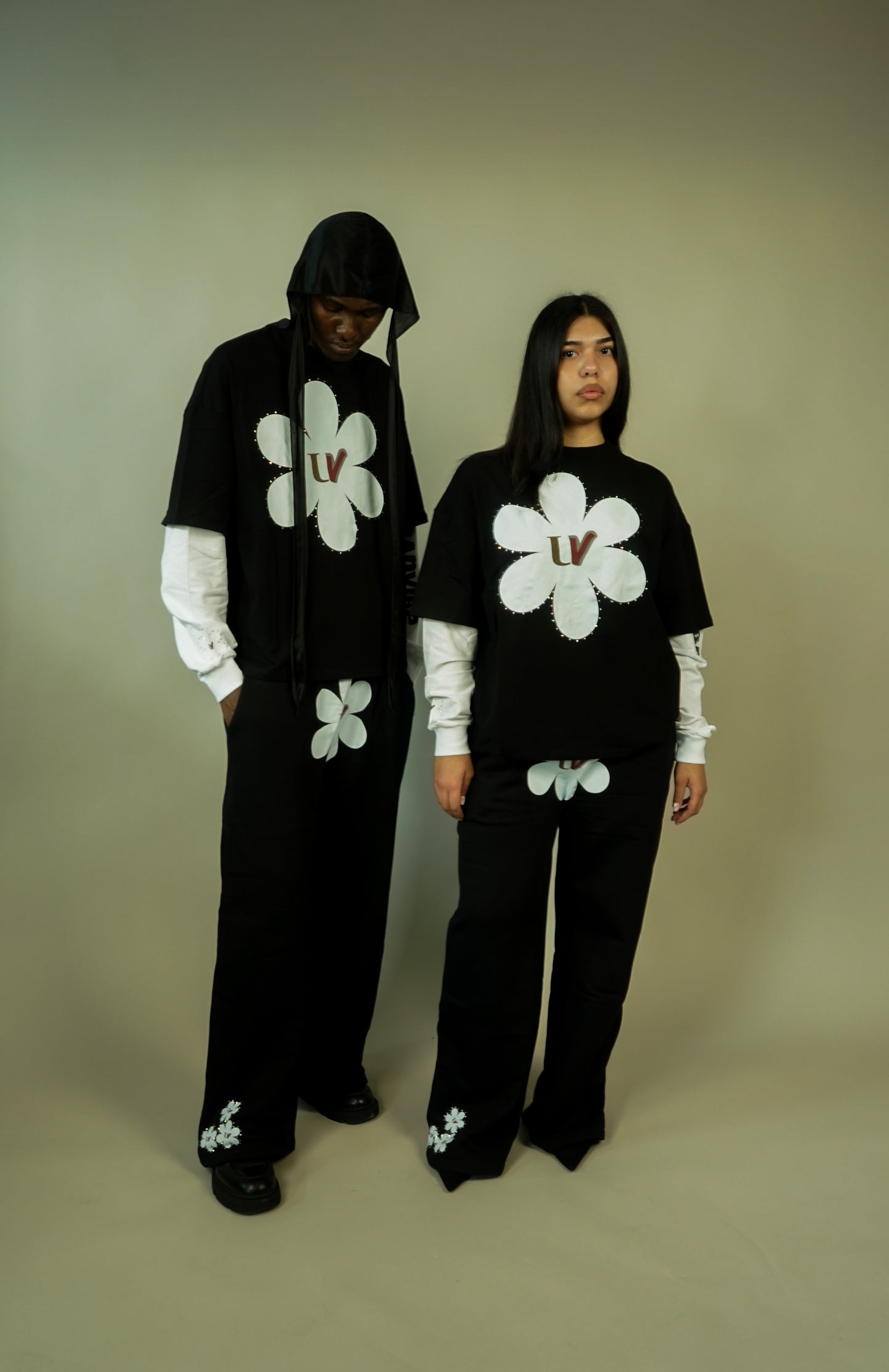 Long sleeve crop shirt and Double waistline uv pants- Full set