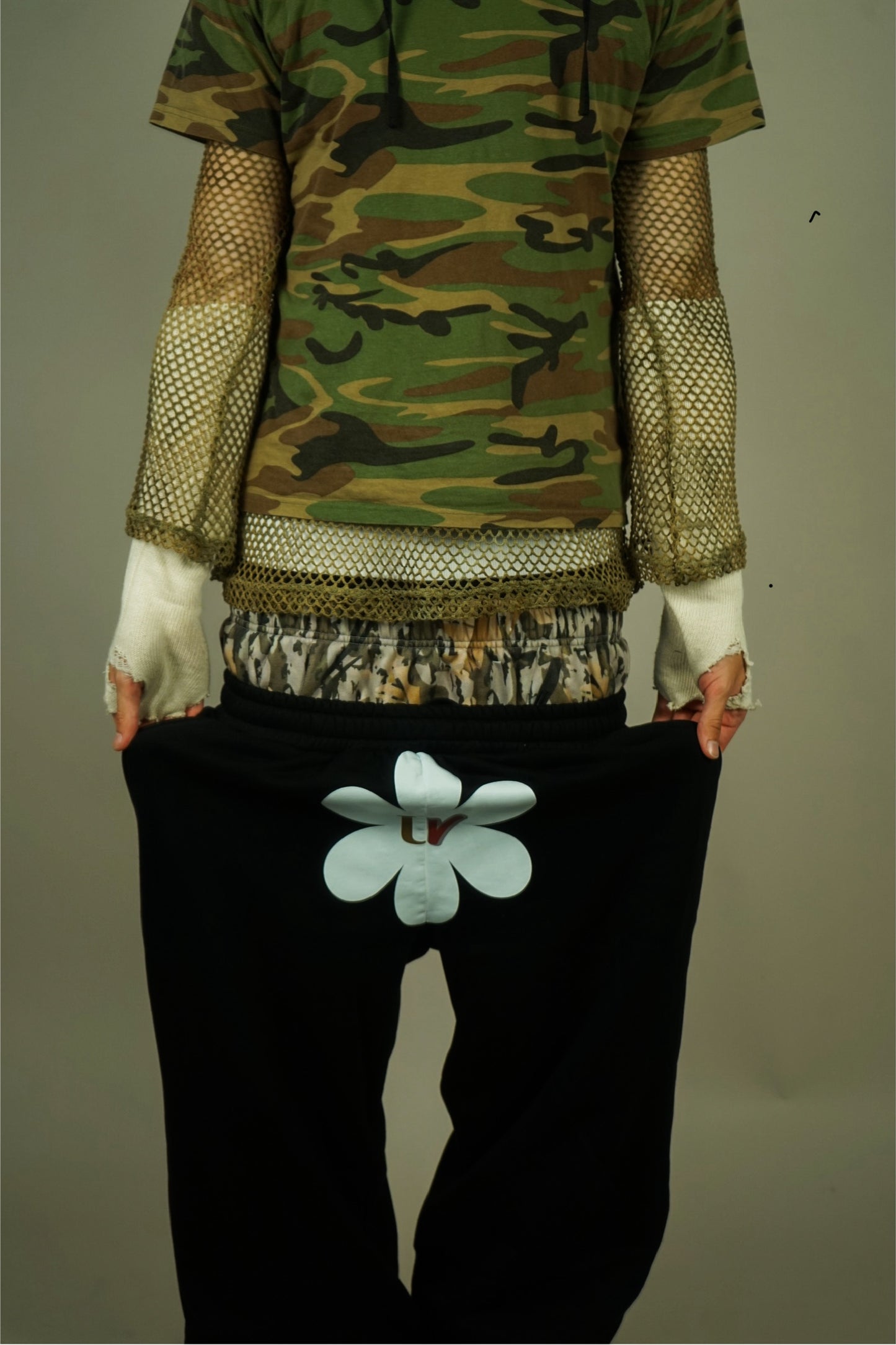 Double waistline uv flare pants